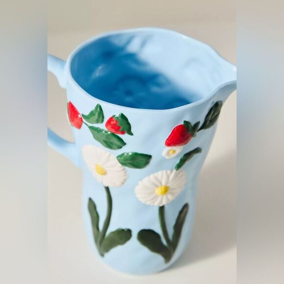 ❤️Floral Blue Ceramic Pitcher - Picture 11 of 11